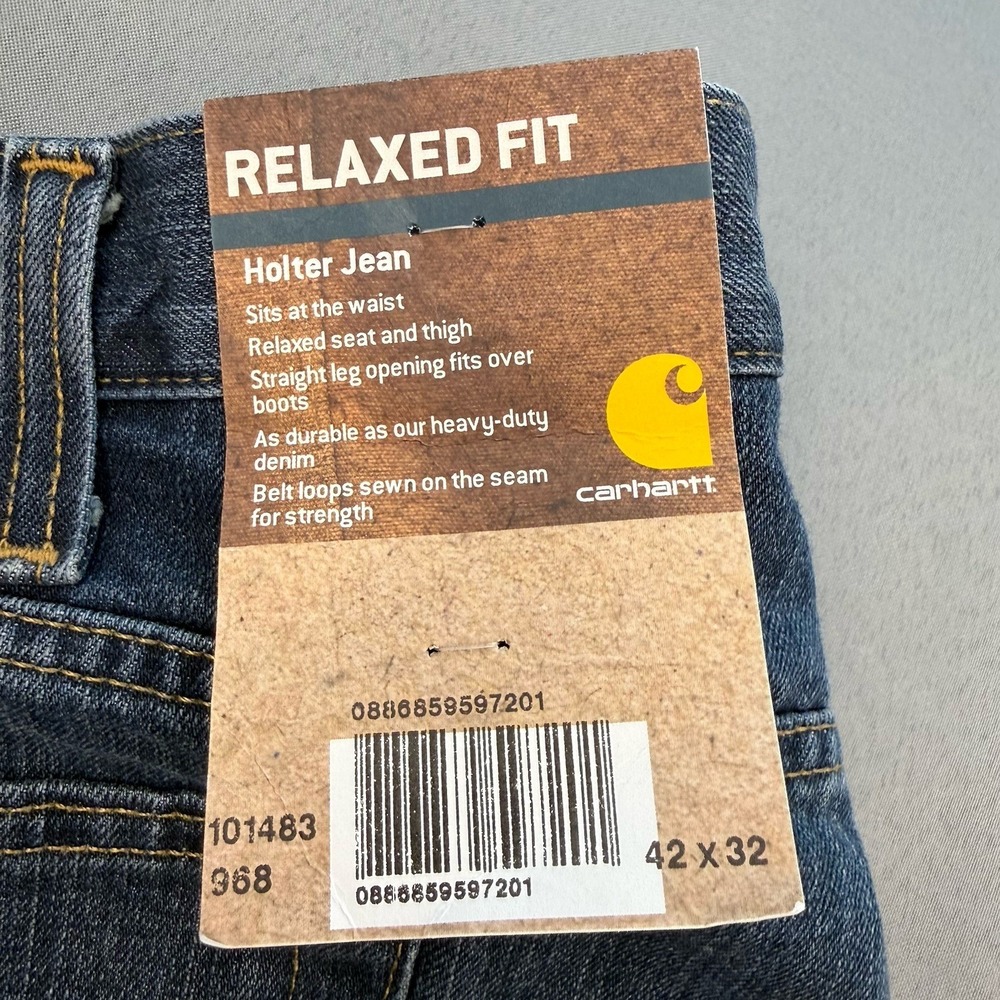 Carhartt Men's Holter Jean Relaxed Fit Frontier Blue Denim 101483 NEW Sz 42 X 32